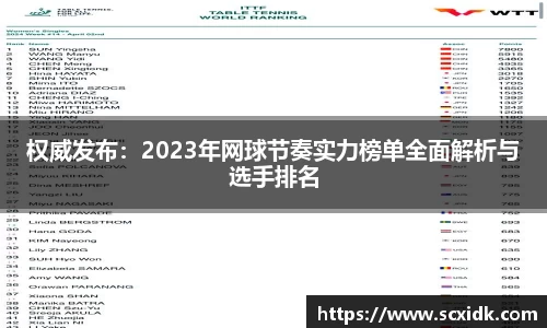 权威发布：2023年网球节奏实力榜单全面解析与选手排名